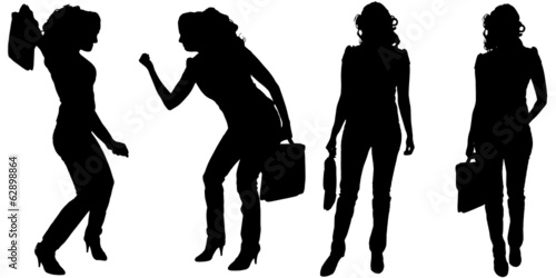 Vector silhouette of businesswoman.