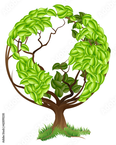 Green Tree Globe Earth World Concept