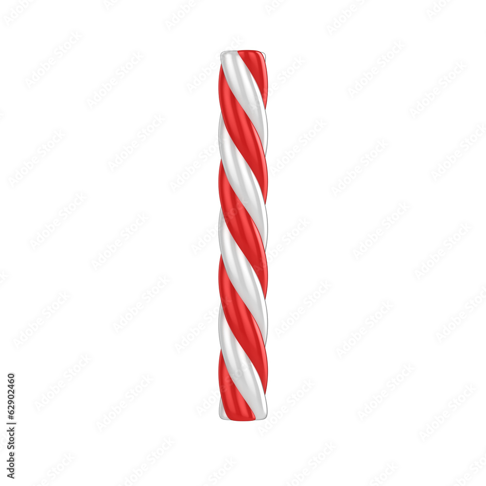 Obraz premium christmas candy cane font - letter i