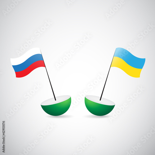 russia and ukraine flags
