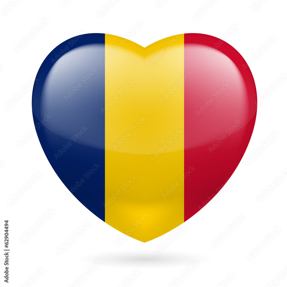 Fototapeta premium Heart icon of Chad