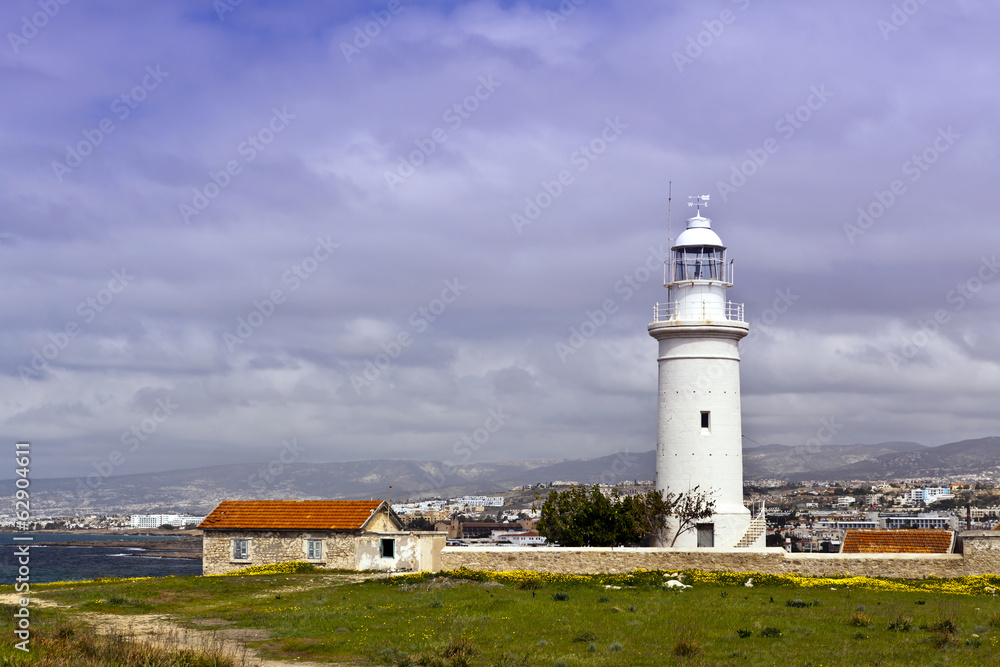 Scenic view at the old lighthouse of Paphos, Cyprus.