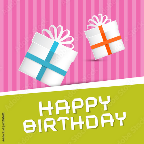 Retro Happy Birthday Theme, Present Boxes
