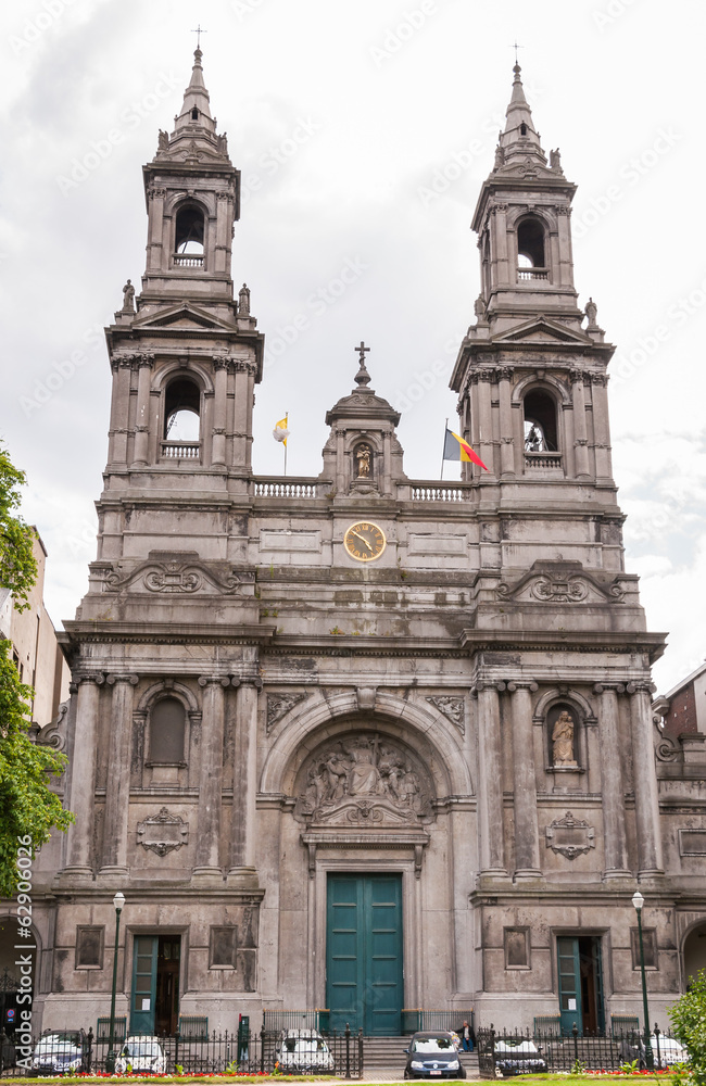 Exterior of Chuch Eglise in Brussels,Belgium