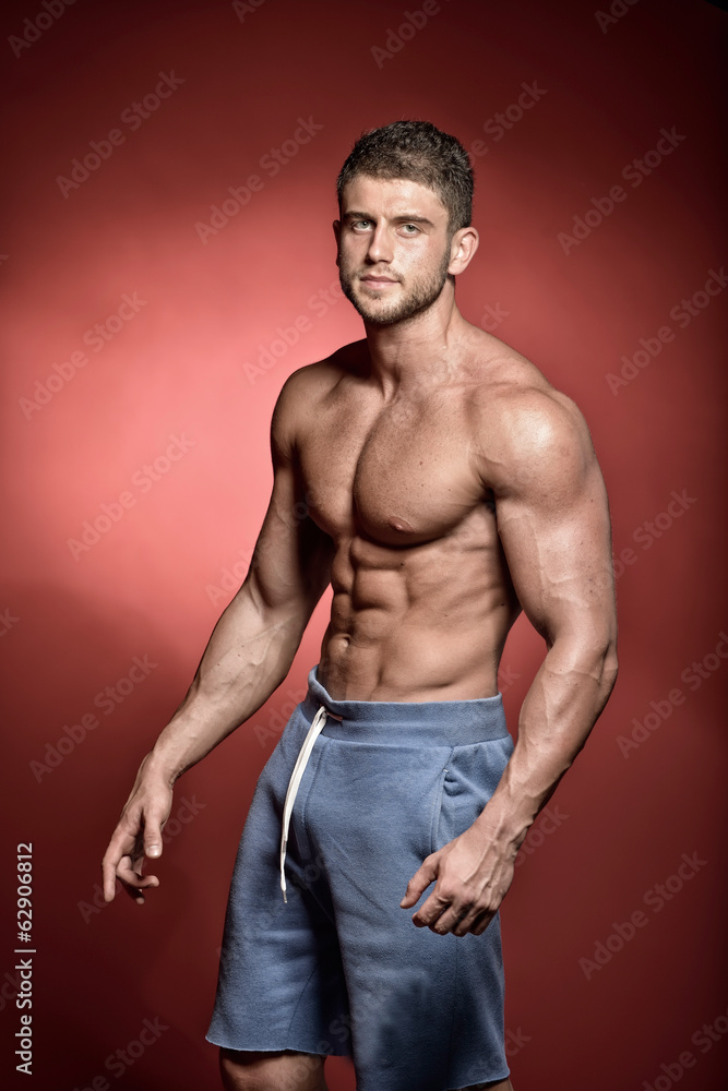 Fototapeta premium athletic young man portrait in studio
