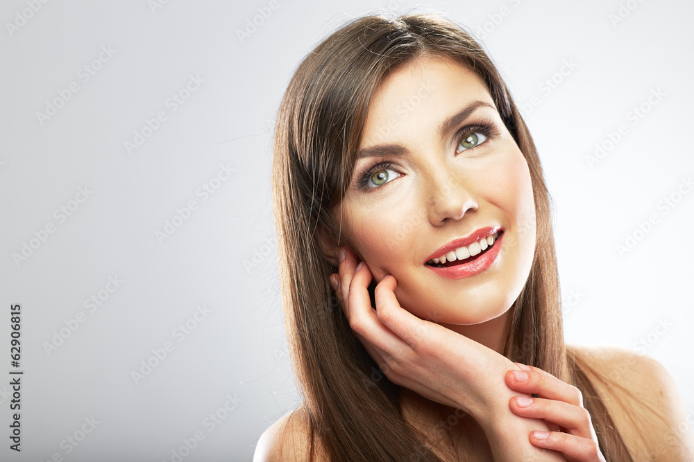 Beauty woman face portrait. Close up. Young model.