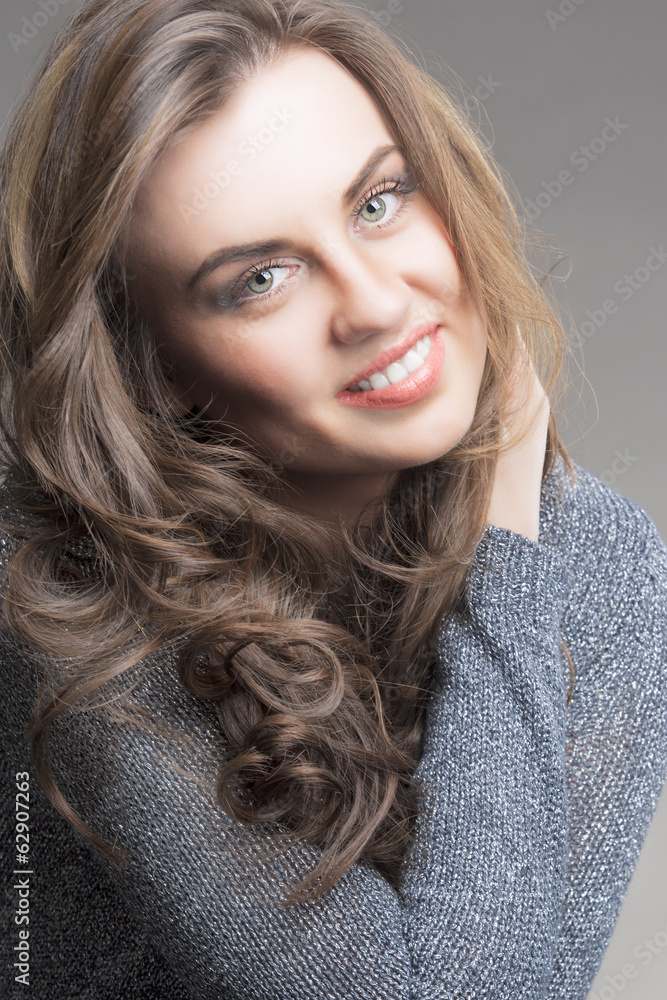 Natural Portrait of Young Caucasian Brunette Woman Natural Portrait of Young Caucasian Brunette Woman