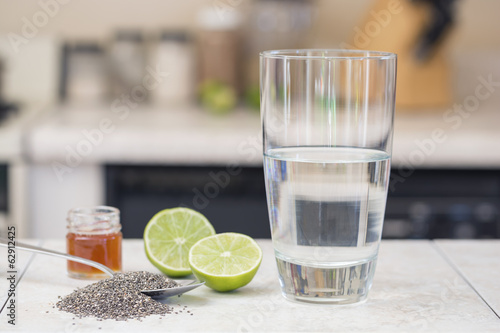 Chia beverage ingredients photo