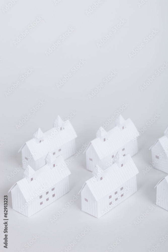 Obraz premium ペーパークラフトの建築物・ビルディング・住宅（プロパティリリース有り）