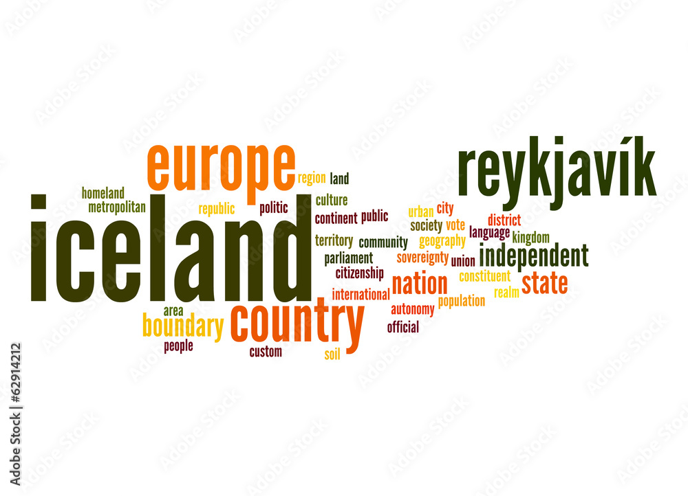 Obraz premium Iceland word cloud
