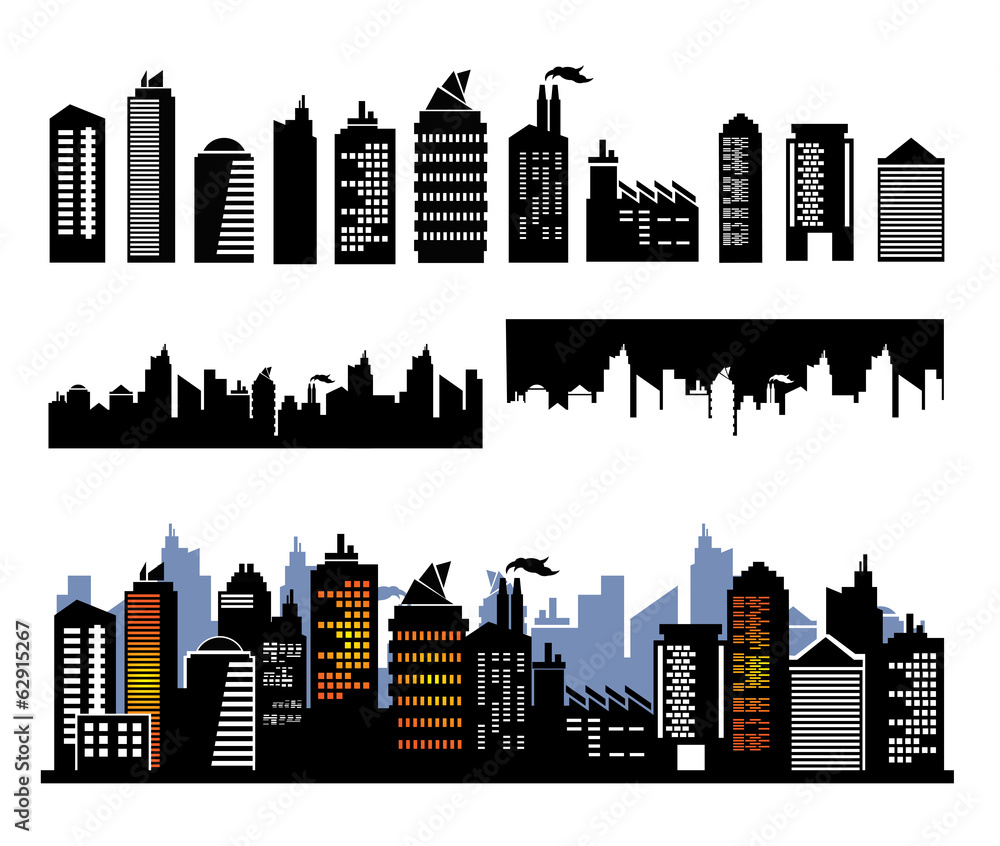 Fototapeta premium Vector city buildings