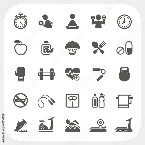 Health and Fitness icons set