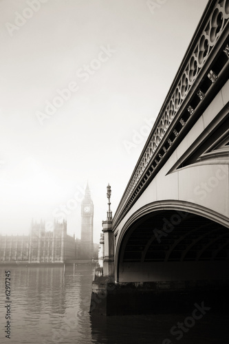 Palace of Westminster in fog #62917245