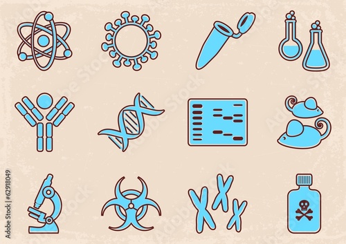 Biology science icons