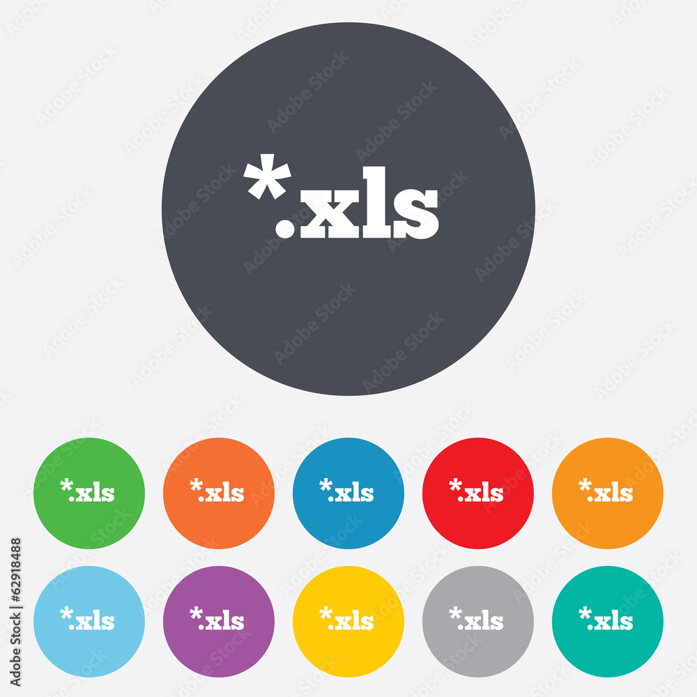 Excel file document icon. Download xls button. Excel file document icon. Download xls button.