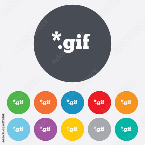 File GIF sign icon. Download image file.