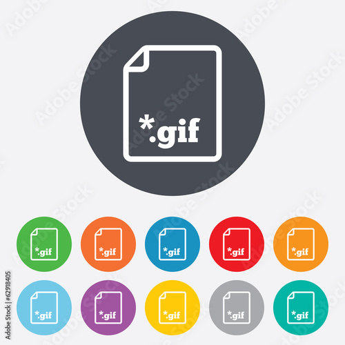 File GIF sign icon. Download image file.