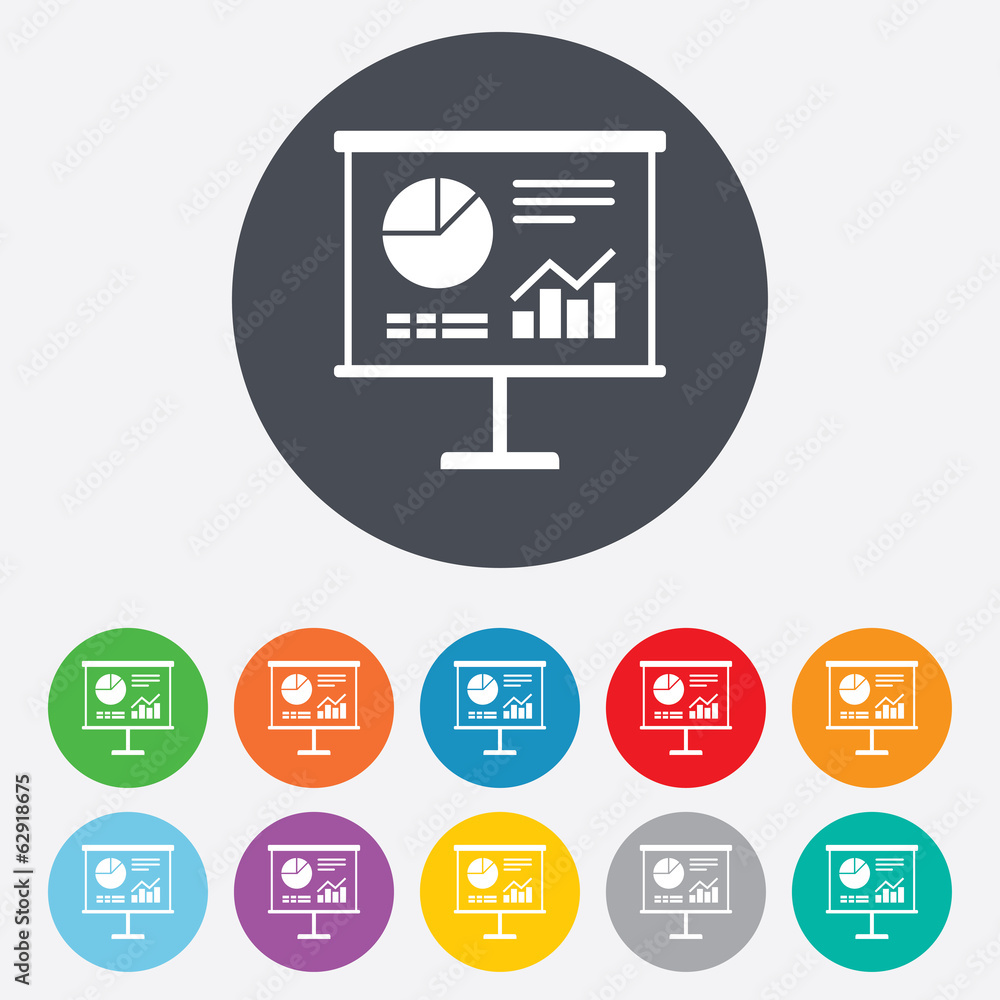 Presentation billboard sign icon. Diagram symbol Presentation billboard sign icon. Diagram symbol