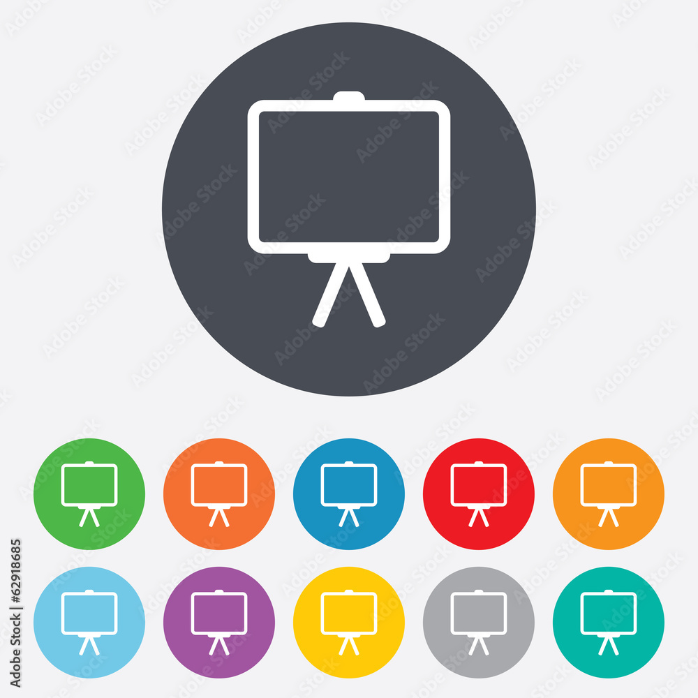Presentation billboard sign icon. PPT symbol. Presentation billboard sign icon. PPT symbol.
