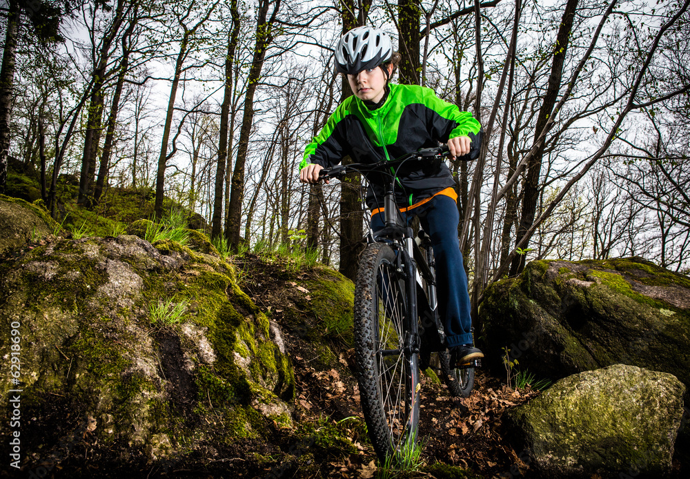 Fototapeta premium Boy cycling