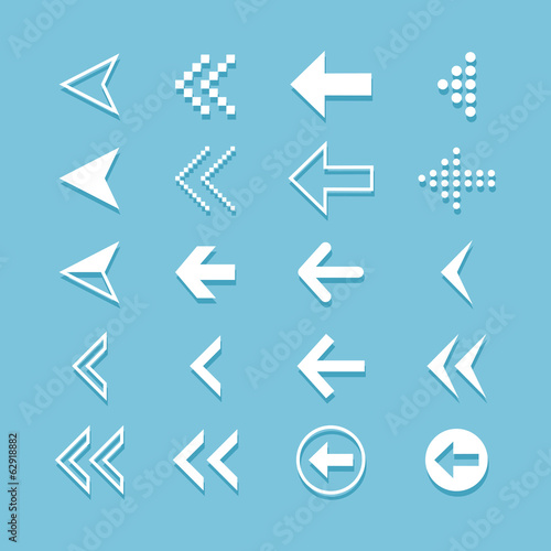 Arrow sign icon set. Vector illustration web design elements