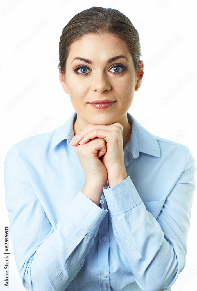 Happy business woman isolated on white background. Happy business woman isolated on white background.