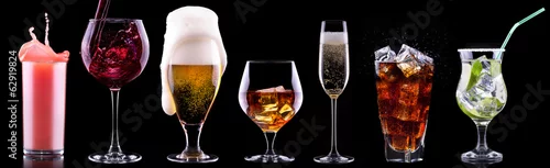 Panel kuchenny z motywem different alcohol drinks set