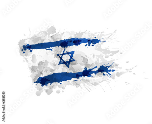 Flag of Israel made of colorful splashes