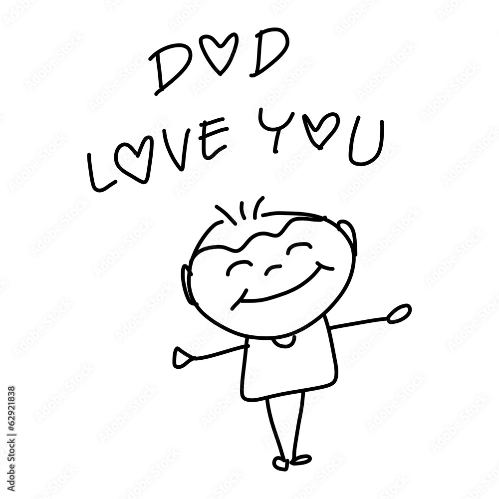 hand drawing cartoon happy father's day hand drawing cartoon happy father's day