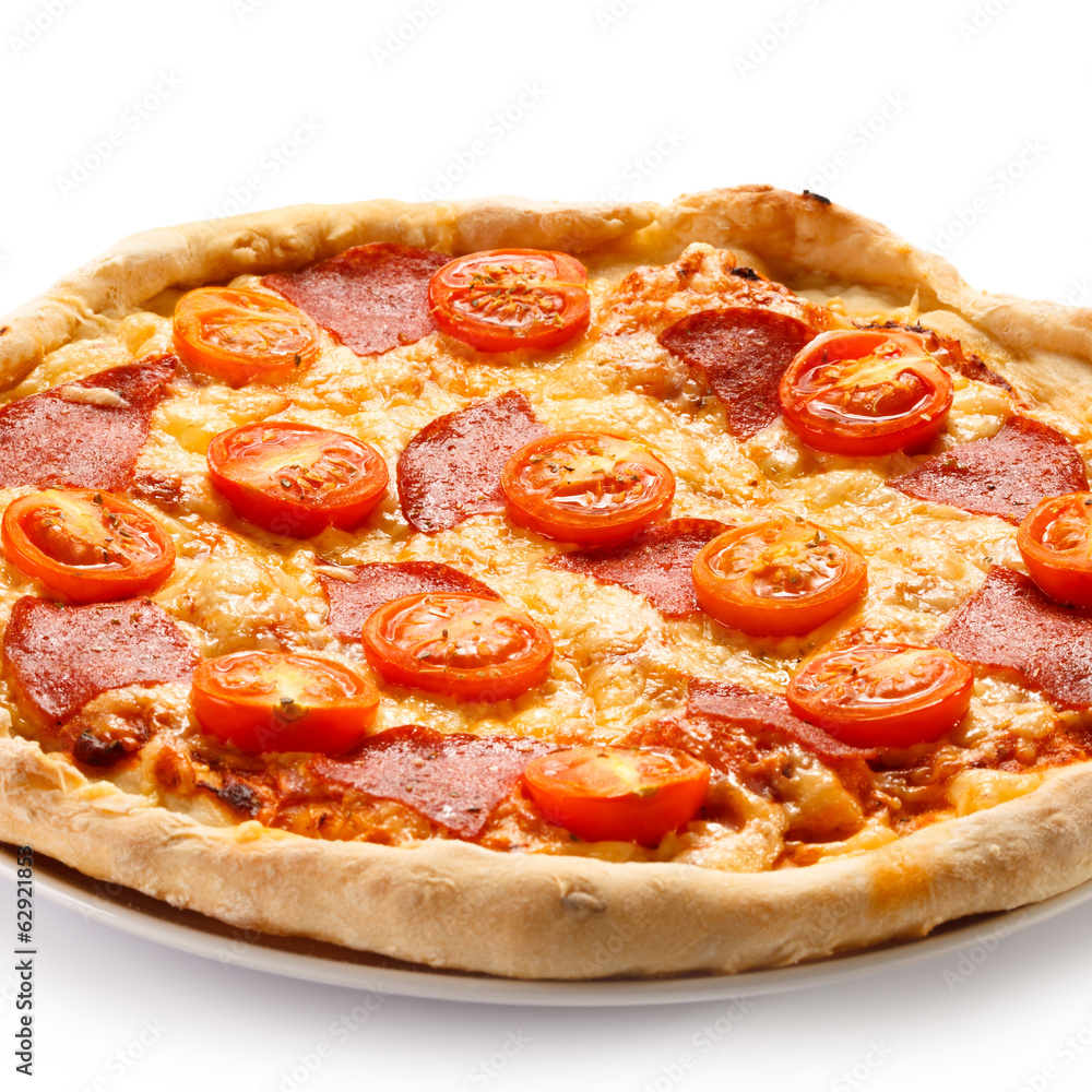 Pizza on white background Pizza on white background