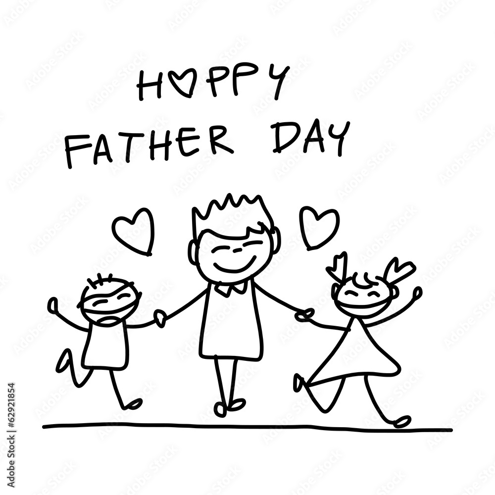hand drawing cartoon happy father's day hand drawing cartoon happy father's day
