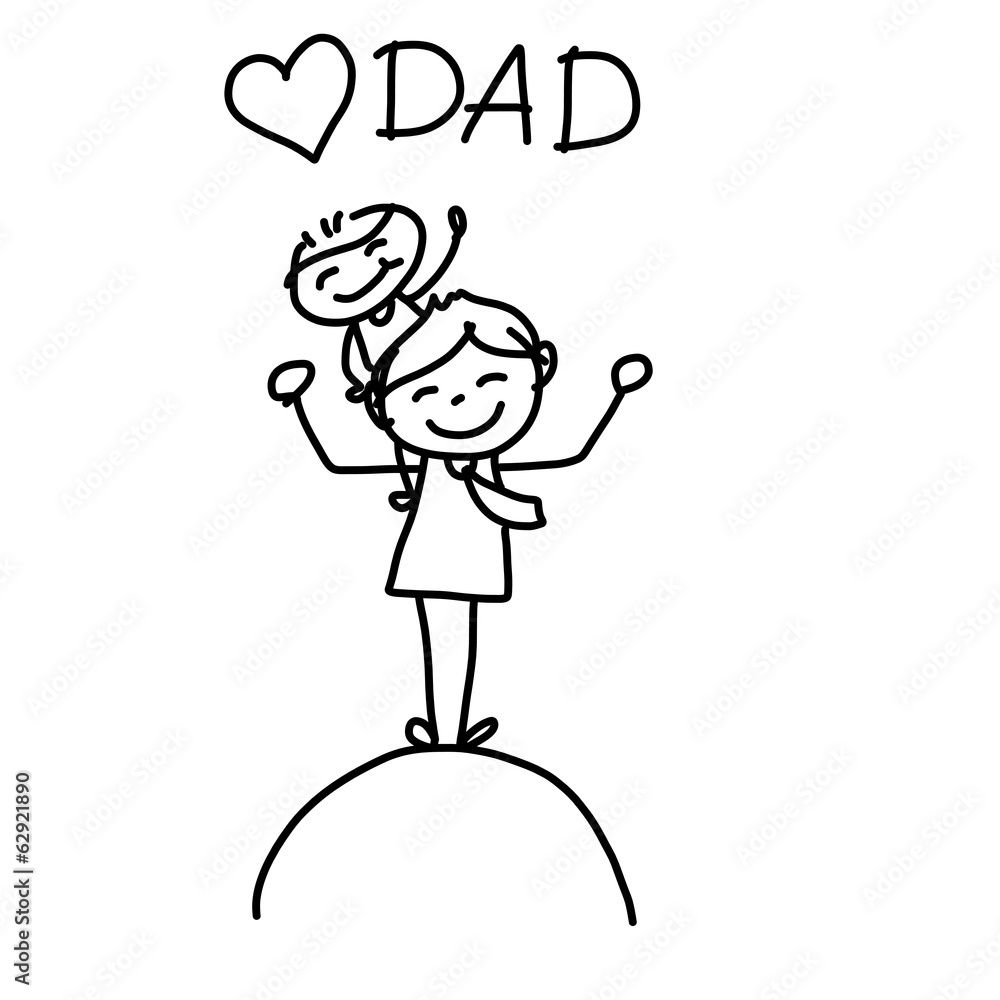 Father's Day Card - Free Printable Bear Colouring Page Craft for Dad