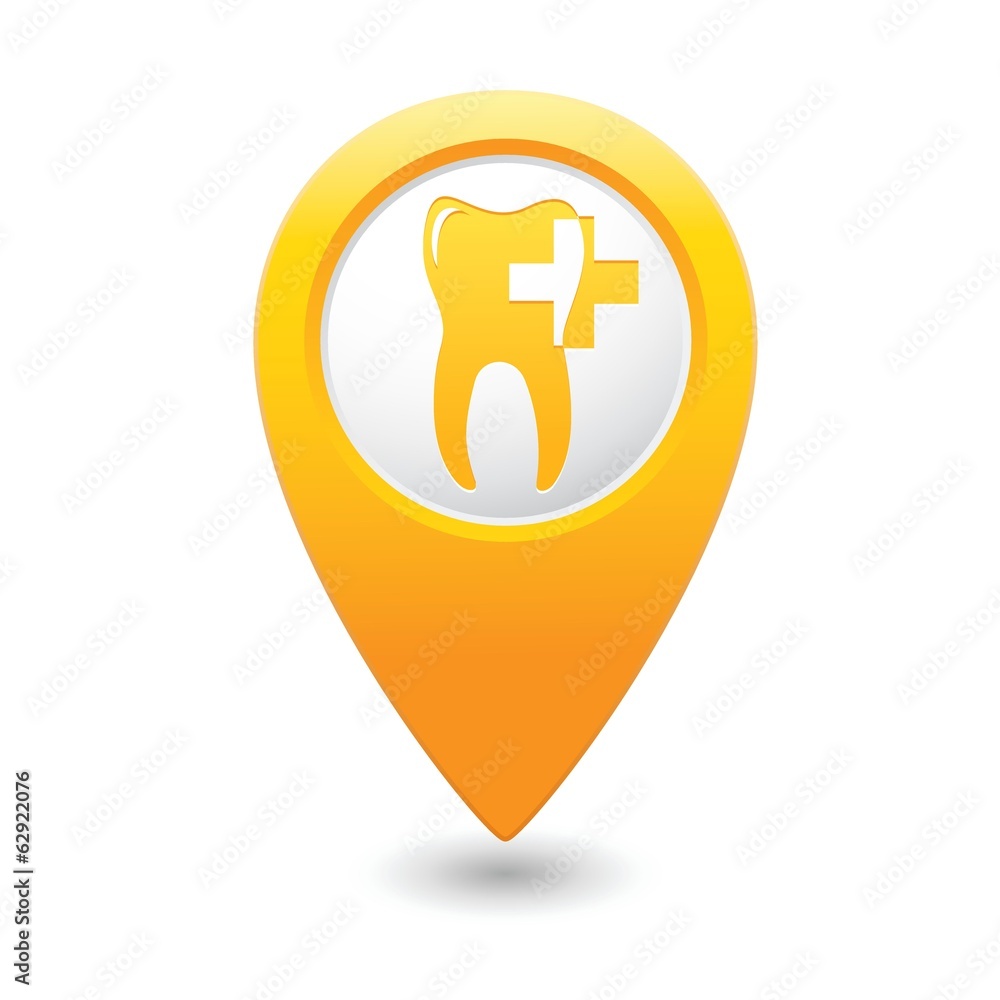 Dental clinic icon on map pointer Dental clinic icon on map pointer