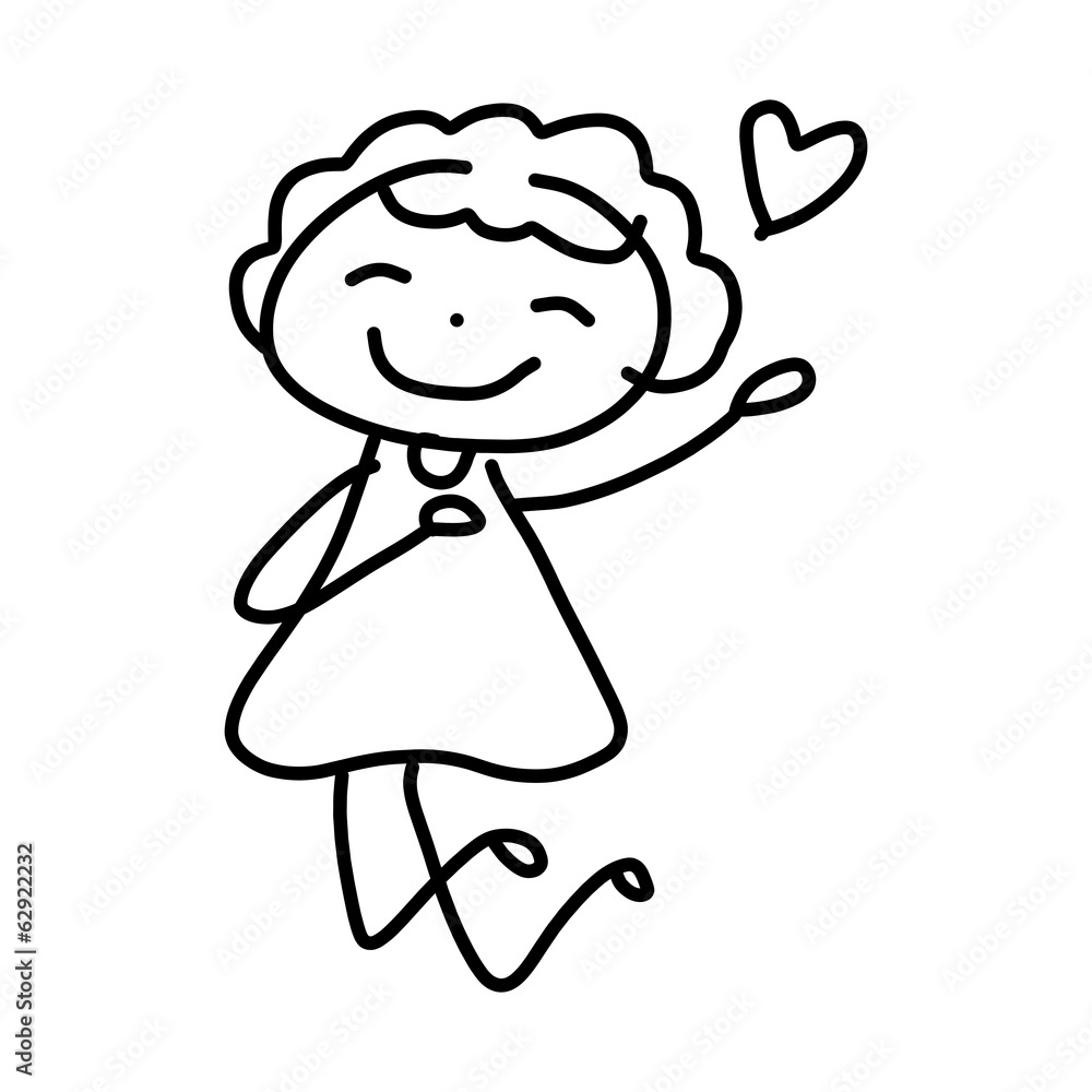 hand drawing cartoon happy kids playing hand drawing cartoon happy kids playing