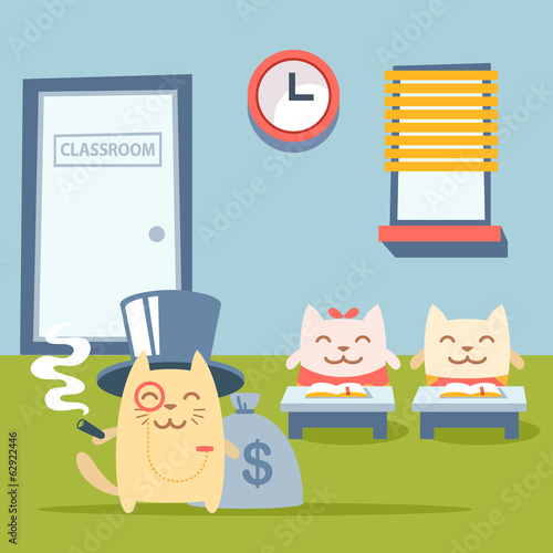 Character  rich gentleman in a hat cylinder and a monocle  color