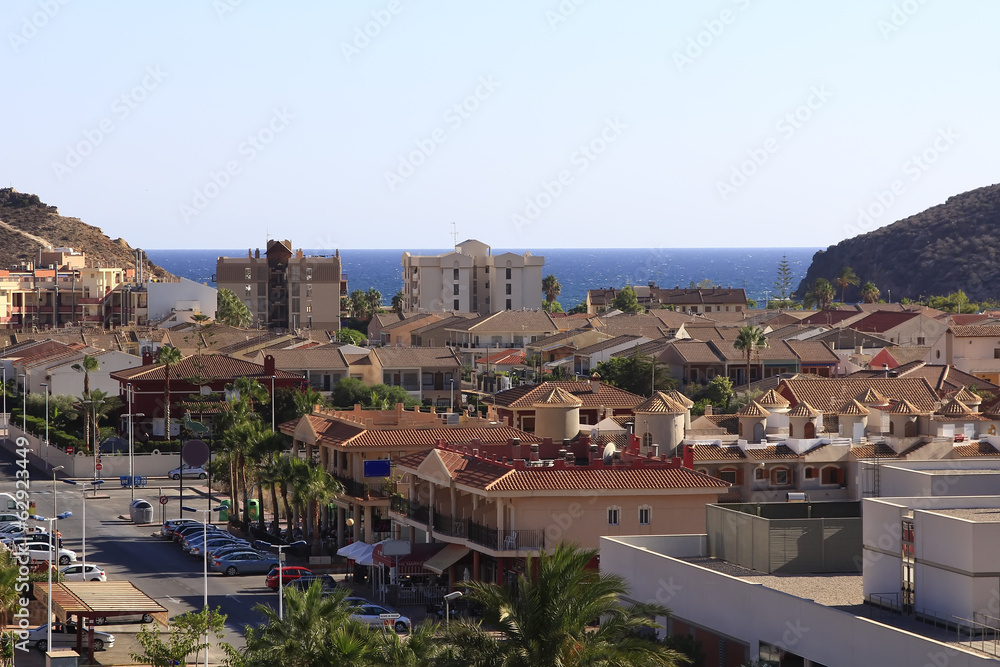 general view of the village of Mazarron, Spain