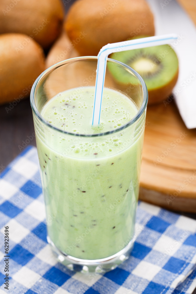 Glass of kiwi smoothie Glass of kiwi smoothie