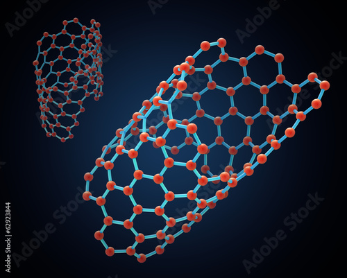 Carbon nanotube structure - nano technology illustration photo