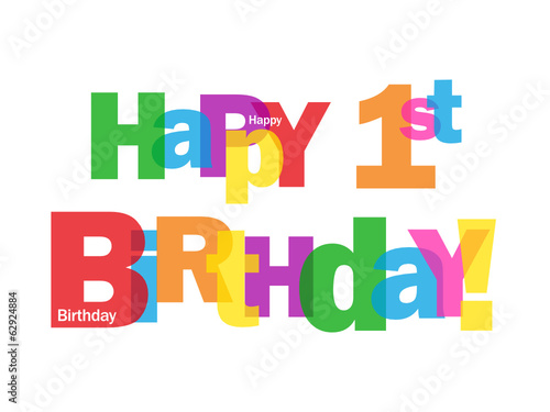 "HAPPY 1ST BIRTHDAY" CARD (first party celebration one year old)