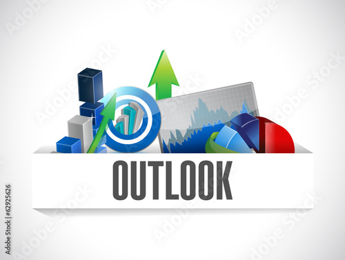 Canvas-taulu business outlook graphs on a pocket. illustration