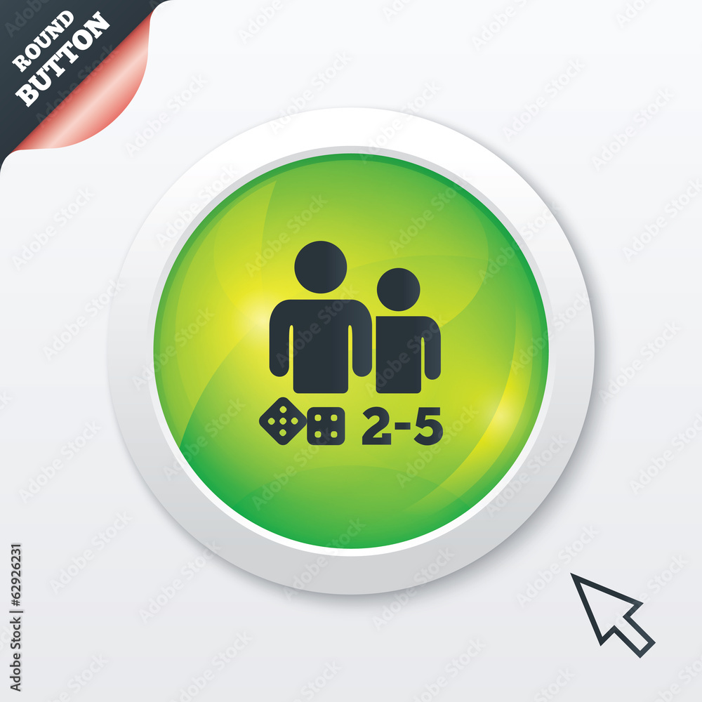 Board games sign icon. 2-5 players symbol. Board games sign icon. 2-5 players symbol.