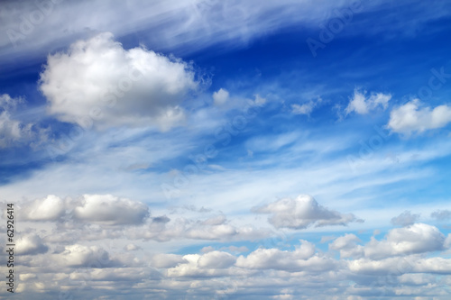 Beautiful blue sky with clouds. Composition of Nature.
