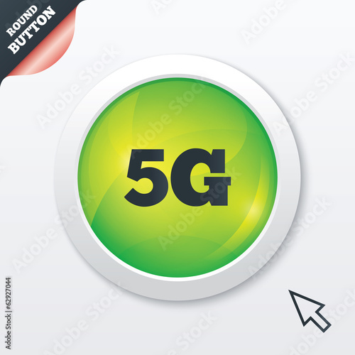 5G sign. Mobile telecommunications technology.