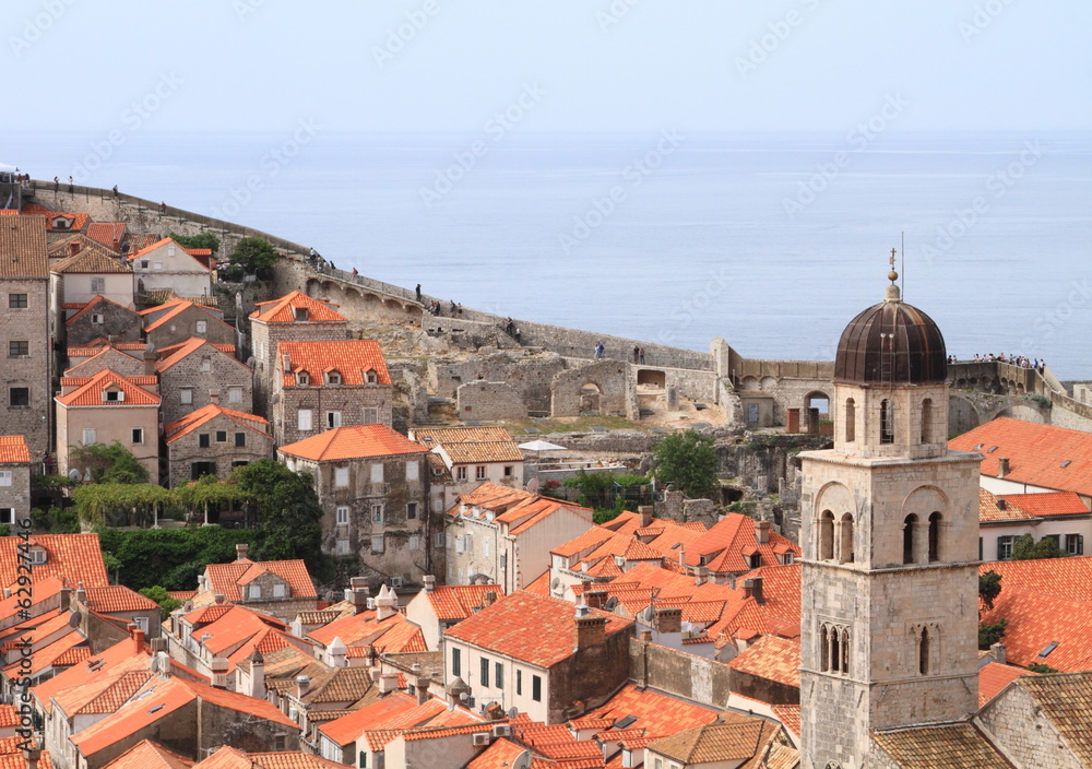 panorama of the old town of Dubrovnik, unesco world heritage, Croatia