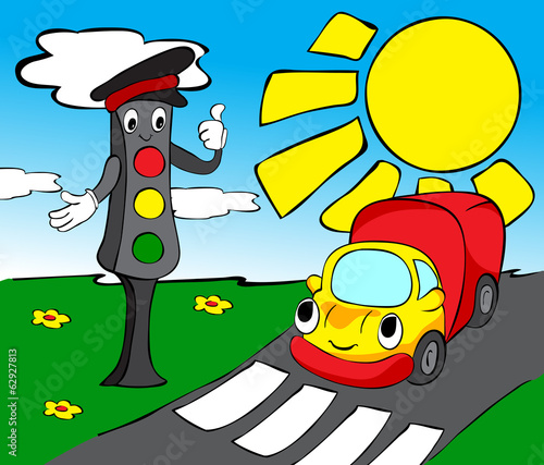 Traffic lights with lorry