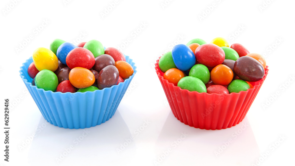Cups with colorful candy Cups with colorful candy