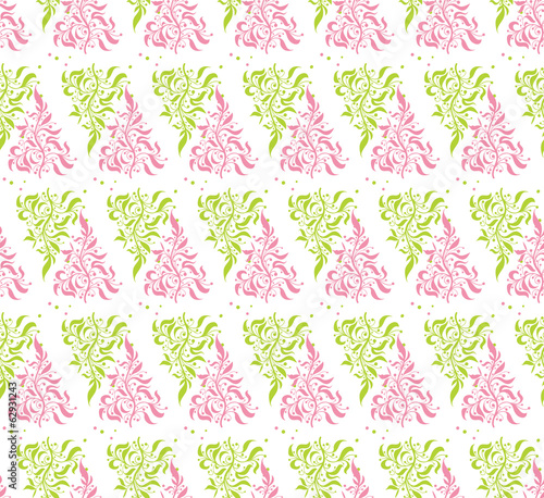 Floral Pattern light pink and green