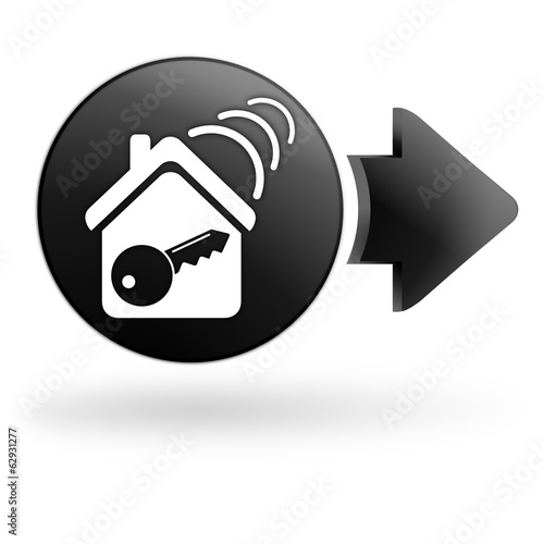 alarme sur bouton noir
