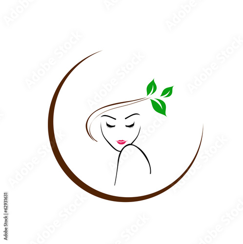 Illustration of a girl in a crescent moon