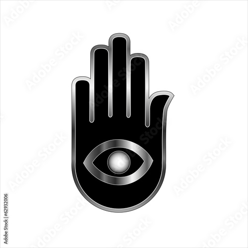 Logo for psychic or mind reader- Hand with third eye